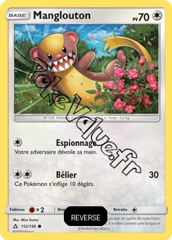 Carte Pokémon Manglouton  Reverse n°112 de la série Ultra-Prisme