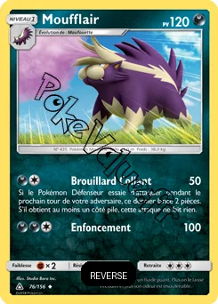 Carte Pokémon Moufflair Reverse n°76 de la série Ultra-Prisme
