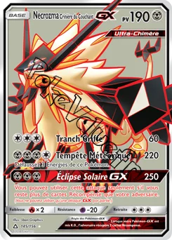 Carte Pokémon Necrozma Crinière du Couchant GX n°145 de la série Ultra-Prisme