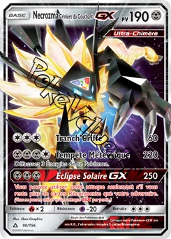 Carte Pokémon Necrozma Crinière du Couchant GX n°90 de la série Ultra-Prisme