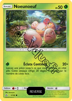 Carte Pokémon Noeunoeuf  Reverse n°1 de la série Ultra-Prisme