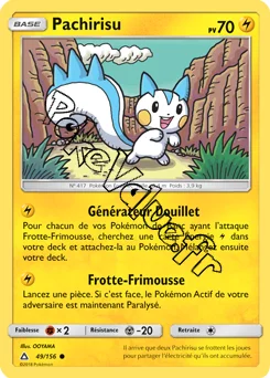 Carte Pokémon Pachirisu  n°49 de la série Ultra-Prisme
