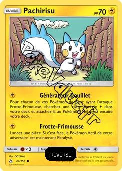 Carte Pokémon Pachirisu  Reverse n°49 de la série Ultra-Prisme