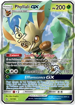 Carte Pokémon Phyllali GX n°13 de la série Ultra-Prisme