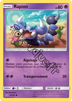 Carte Pokémon Rapion n°54 de la série Ultra-Prisme