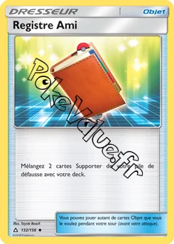 Carte Pokémon Registre Ami n°132 de la série Ultra-Prisme