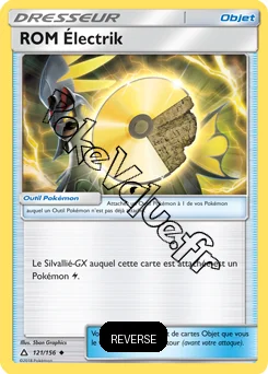 Carte Pokémon ROM Électrik Reverse n°121 de la série Ultra-Prisme