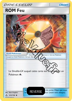 Carte Pokémon ROM Feu Reverse n°123 de la série Ultra-Prisme