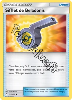 Carte Pokémon Sifflet de Beladonis n°127 de la série Ultra-Prisme