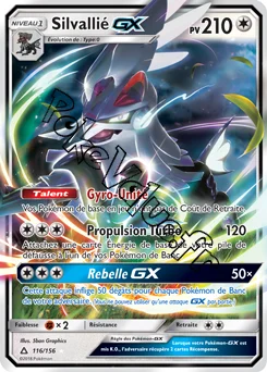 Carte Pokémon Silvallié GX n°116 de la série Ultra-Prisme