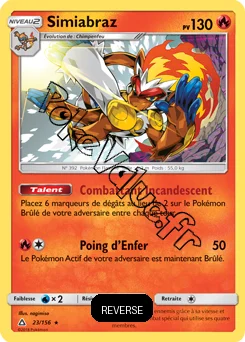Carte Pokémon Simiabraz Reverse n°23 de la série Ultra-Prisme