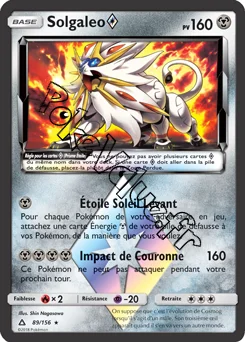 Carte Pokémon Solgaleo n°89 de la série Ultra-Prisme