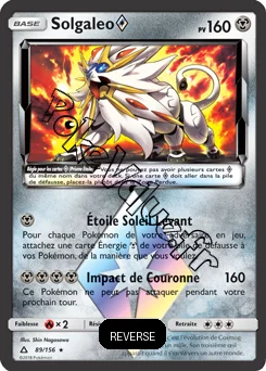 Carte Pokémon Solgaleo Reverse n°89 de la série Ultra-Prisme