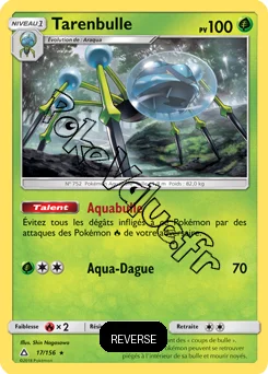 Carte Pokémon Tarenbulle  Reverse n°17 de la série Ultra-Prisme