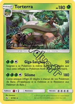 Carte Pokémon Torterra  n°9 de la série Ultra-Prisme
