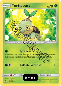 Carte Pokémon Tortipouss Reverse n°6 de la série Ultra-Prisme