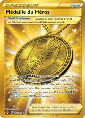 Carte Pokémon Médaille du Héros n°201 de la série Voltage Éclatant