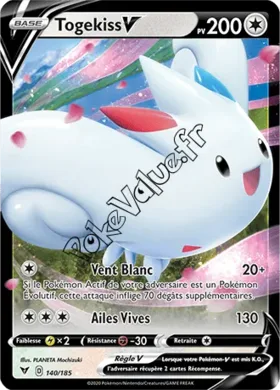 Carte Pokémon Togekiss V n°140 de la série Voltage Éclatant