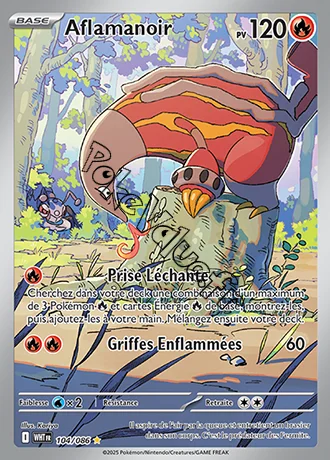 Carte Pokémon Aflamanoir  n°104 de la série Flamme Blanche