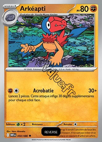 Carte Pokémon Arkéapti Reverse n°50 de la série Flamme Blanche