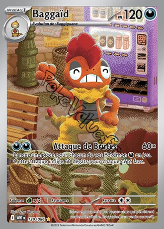 Carte Pokémon Baggaïd  n°139 de la série Flamme Blanche