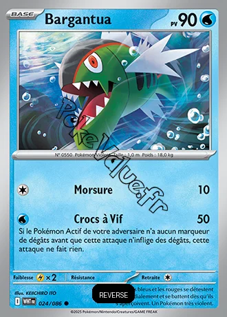Carte Pokémon Bargantua Reverse n°24 de la série Flamme Blanche