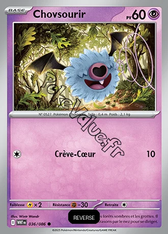 Carte Pokémon Chovsourir Reverse n°36 de la série Flamme Blanche