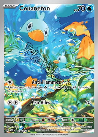 Carte Pokémon Couaneton  n°109 de la série Flamme Blanche