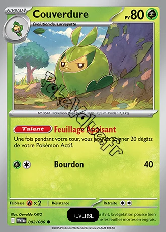 Carte Pokémon Couverdure Reverse n°2 de la série Flamme Blanche