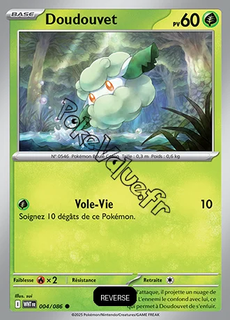 Carte Pokémon Doudouvet Reverse n°4 de la série Flamme Blanche