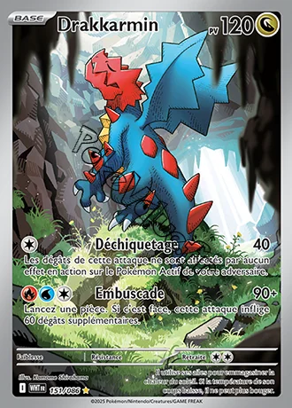 Carte Pokémon Drakkarmin  n°151 de la série Flamme Blanche