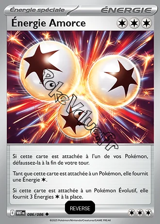 Carte Pokémon Énergie Amorce Reverse n°86 de la série Flamme Blanche