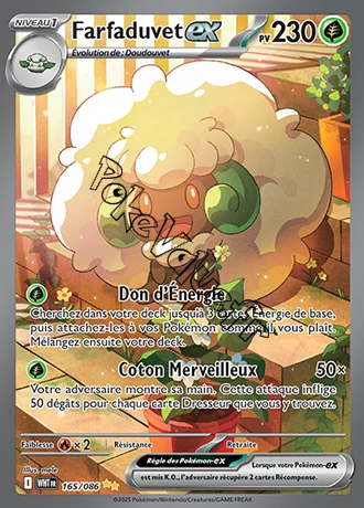 Carte Pokémon Farfaduvet ex  n°165 de la série Flamme Blanche