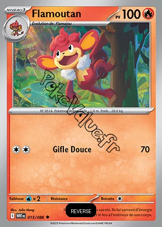 Carte Pokémon Flamoutan Reverse n°15 de la série Flamme Blanche