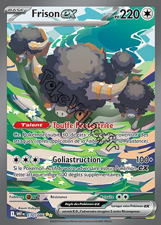 Carte Pokémon Frison ex  n°170 de la série Flamme Blanche