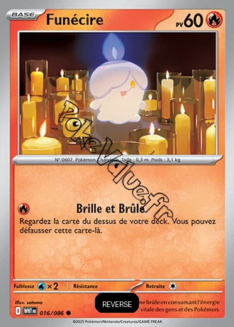 Carte Pokémon Funécire Reverse n°16 de la série Flamme Blanche