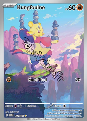 Carte Pokémon Kungfouine  n°133 de la série Flamme Blanche