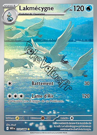 Carte Pokémon Lakmécygne  n°110 de la série Flamme Blanche