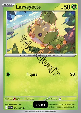 Carte Pokémon Larveyette Reverse n°1 de la série Flamme Blanche