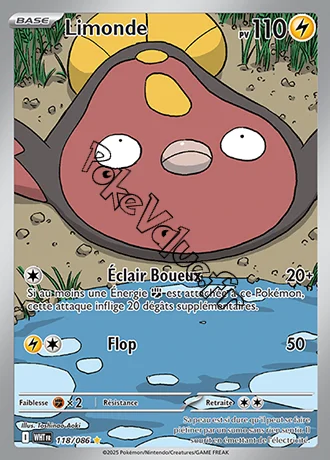 Carte Pokémon Limonde  n°118 de la série Flamme Blanche