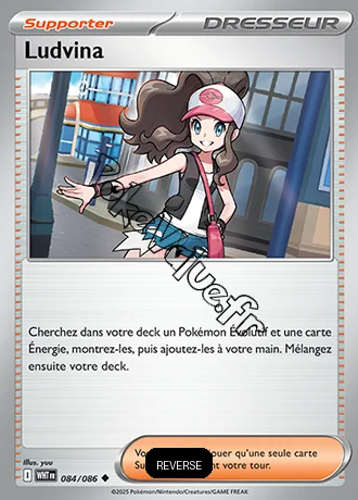 Carte Pokémon Ludvina Reverse n°84 de la série Flamme Blanche