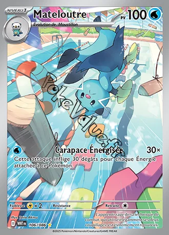 Carte Pokémon Mateloutre  n°106 de la série Flamme Blanche