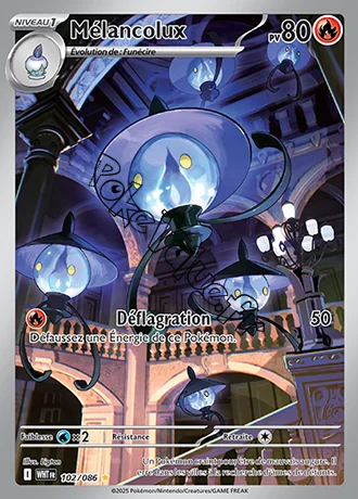 Carte Pokémon Mélancolux  n°102 de la série Flamme Blanche
