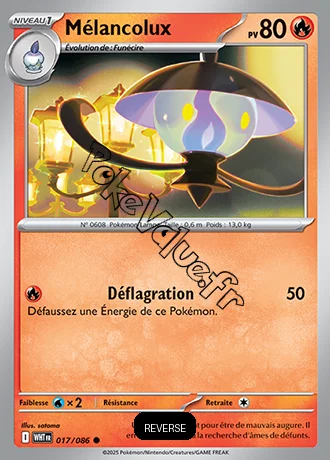 Carte Pokémon Mélancolux Reverse n°17 de la série Flamme Blanche