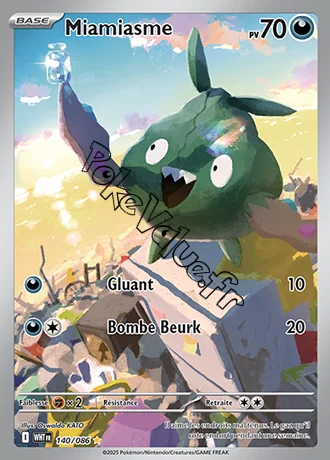 Carte Pokémon Miamiasme  n°140 de la série Flamme Blanche