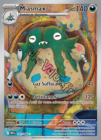 Carte Pokémon Miasmax  n°141 de la série Flamme Blanche