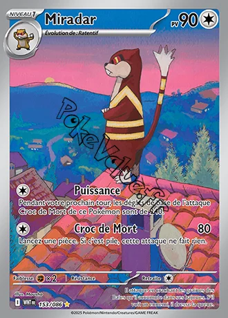 Carte Pokémon Miradar  n°153 de la série Flamme Blanche
