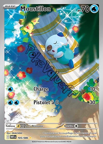 Carte Pokémon Moustillon  n°105 de la série Flamme Blanche