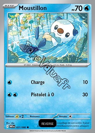 Carte Pokémon Moustillon Reverse n°21 de la série Flamme Blanche