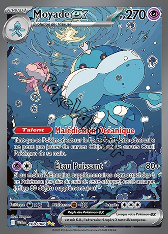 Carte Pokémon Moyade ex  n°168 de la série Flamme Blanche